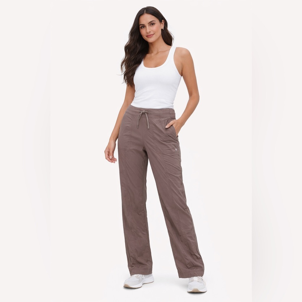 Lululemon Dance Studio Mid-Rise Pant Brown 10 Regular drawstring 31” inseam